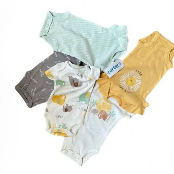 Carters Baby Newborn Onesie Set of 5 - Picture 2 of 3